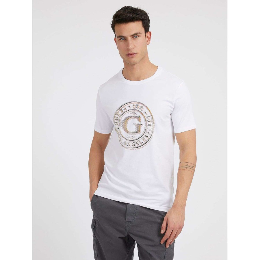 Guess T-Shirt Con Logo Rotondo Ss Cn G Best