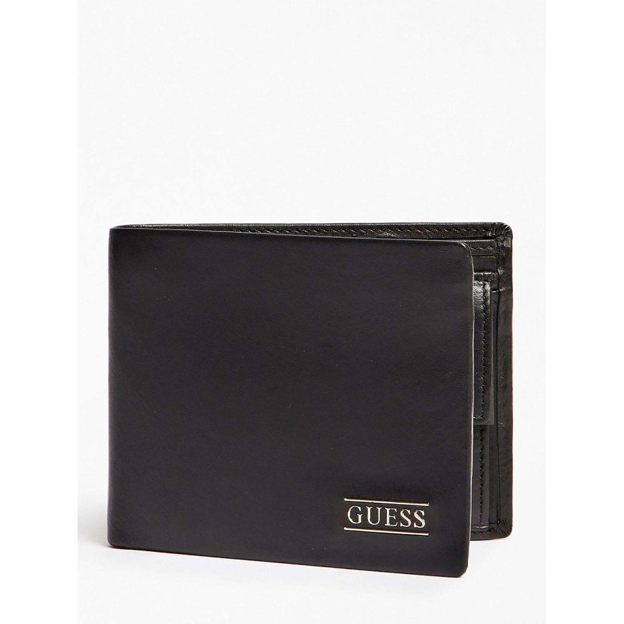 Guess Nuovo Portafoglio Boston Con Portamonete Nero Clearance