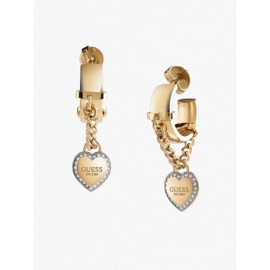 Guess Cuore E Catena Huggies Da 30 Mm Giallo Oro Hot