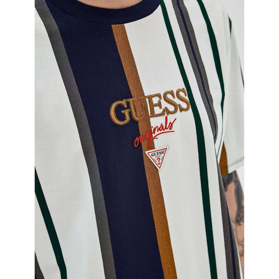 Guess Vai Alla Maglietta A Righe Brandt Picchi Bianchi Multipli Best