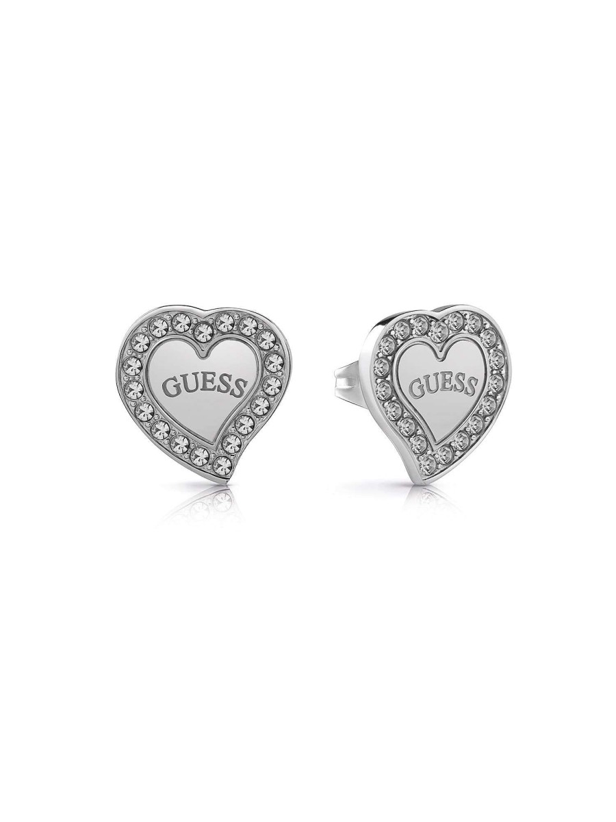 Guess Pave Frame Cuore Logo Borchie Rh Rodio Hot