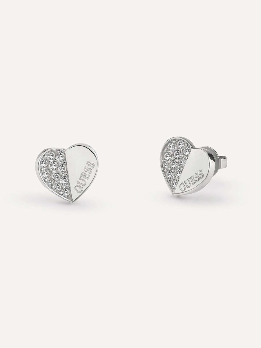 Guess Borchie A Cuore Liscio E Pave' Da 12Mm Hot