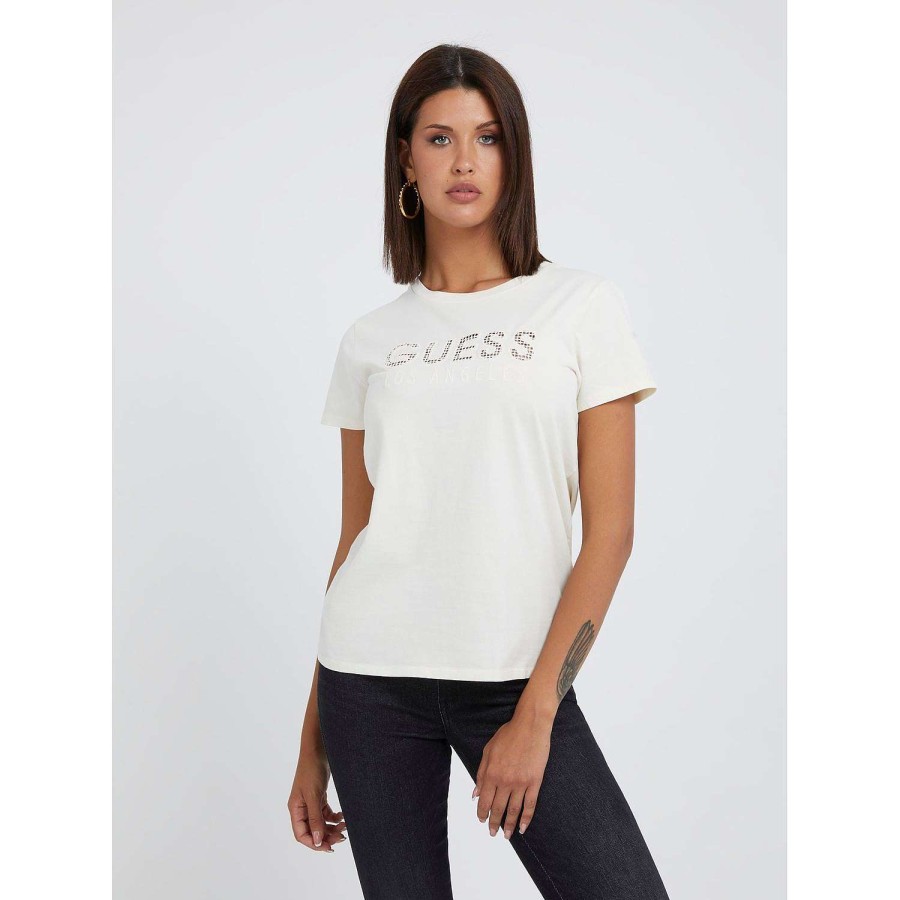 Guess T-Shirt Con Logo Ricamato Wholesale