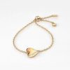 Guess Bracciale Cuore Fluido Centrale Giallo Oro New