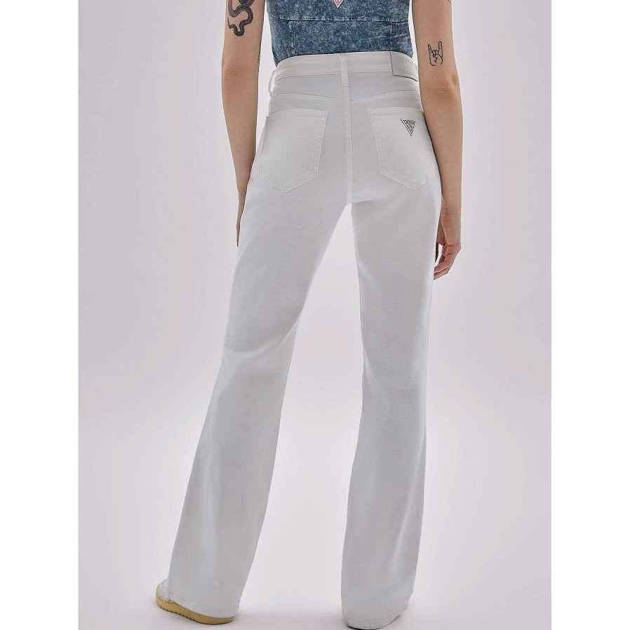 Guess Pantaloni Bootcut Go Kit Vai Al Lavaggio Bianco Invecchiato Hot