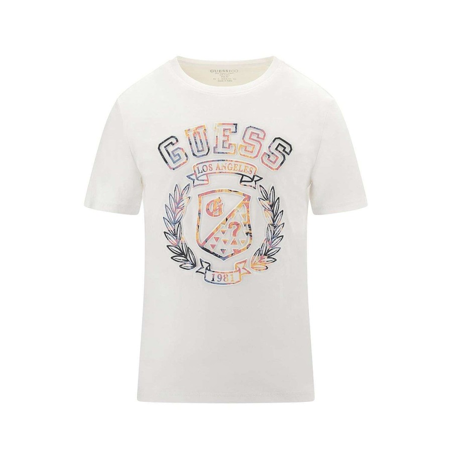 Guess Didim Cn Ss Tee Bianco Puro New